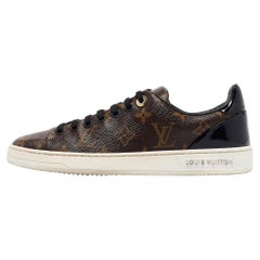 Louis Vuitton Brown/Black Monogram Canvas and Patent Frontrow Sneakers Size 35.5