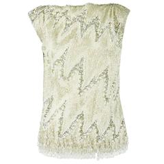 YSL Metallic Heavily Beaded Top - 36, 1990s 