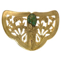 Antique Art Nouveau Style Gilt Brooch