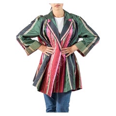 1990S Gianfranco Ferre Green Pink Silk & Lurex Jacket