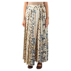 2010S Pierre  Louis Mascia Cream Zebra Silk Twill Skirt