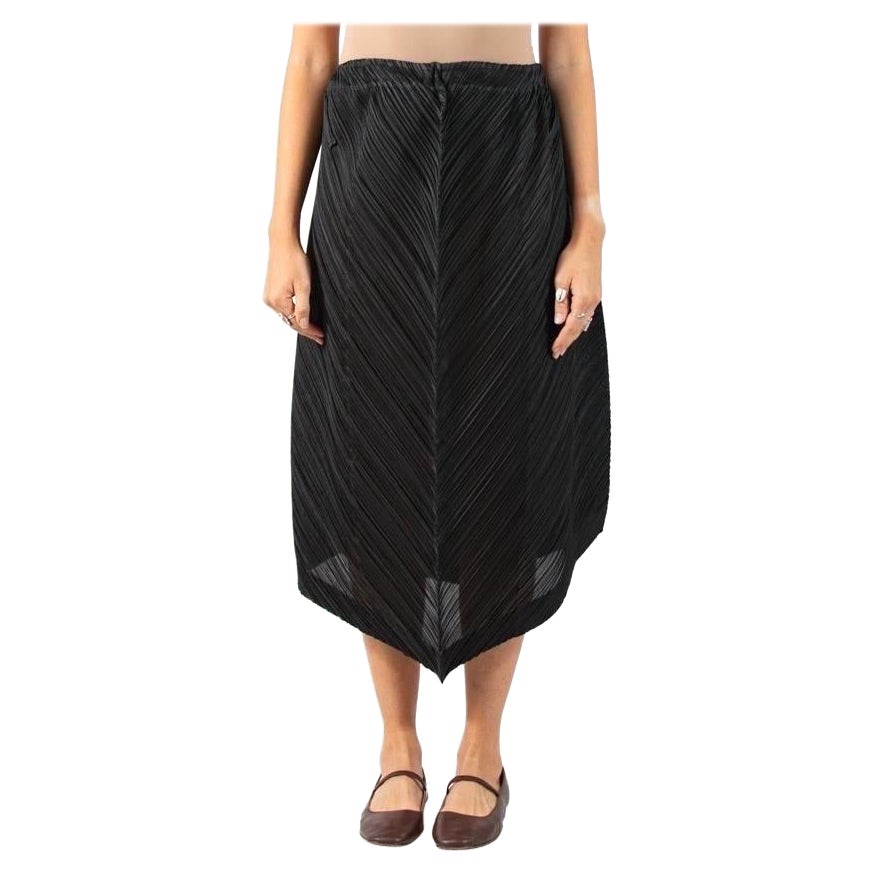 1990S Issey Miyake Pleats Please Black Polyester Skirt For Sale
