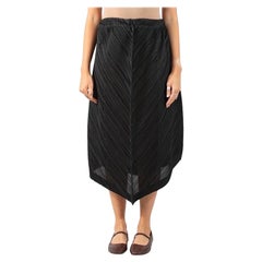 Vintage 1990S Issey Miyake Pleats Please Black Polyester Skirt