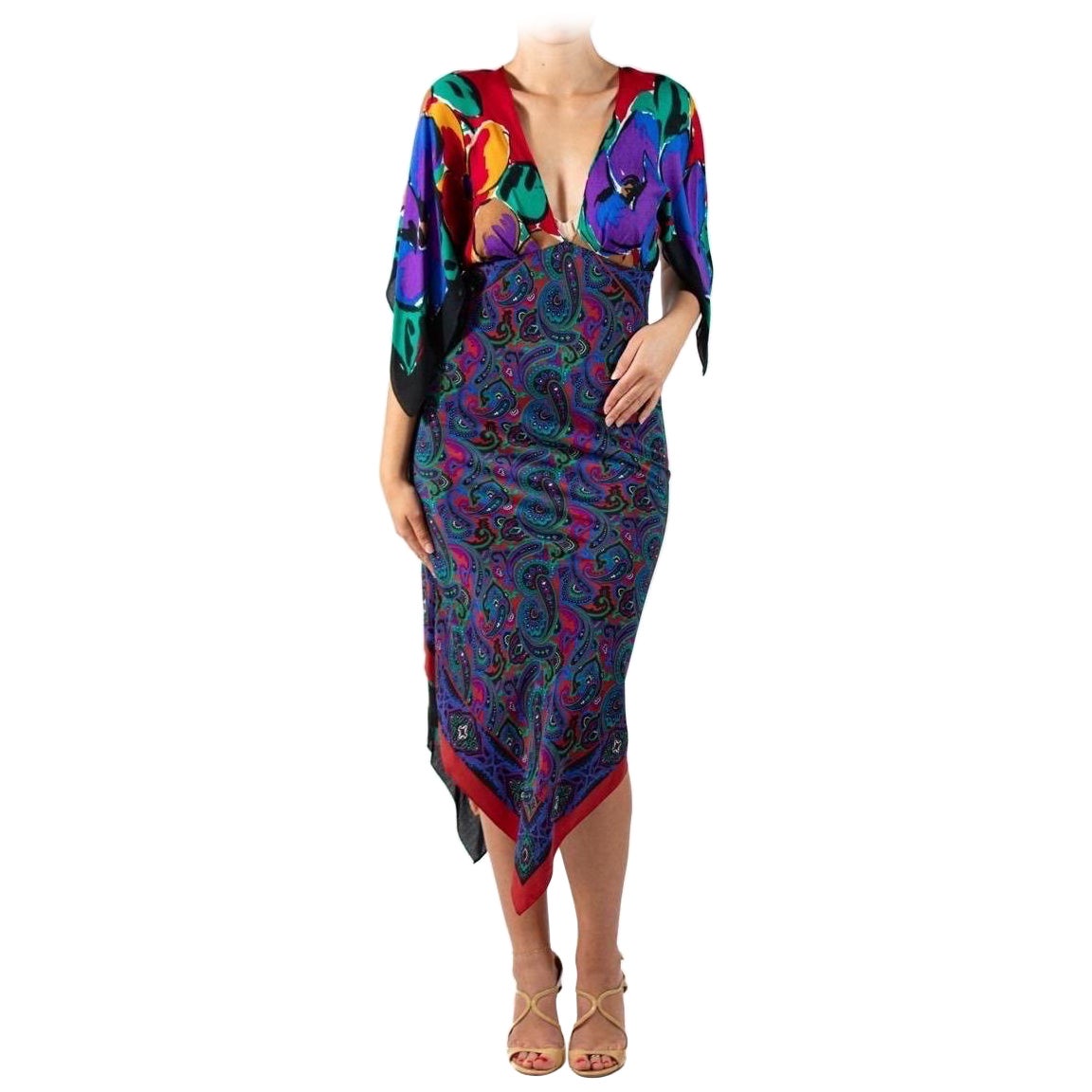 Morphew Collection Silk Twill 2-Scarf Dress For Sale