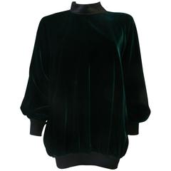 Retro Rare Gianfranco Ferre Green Emerald Velvet Mini Dress
