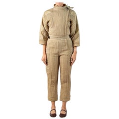Vintage 1980S Ecru Cotton Blend Jumpsuit