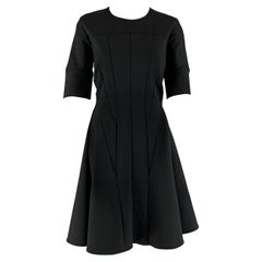 SportMAX Größe L Schwarzes Kleid mit kurzen Ärmeln aus Nylon Eastane