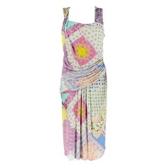 ETRO Size 6 Multi-Color Lilac Viscose Paisley Draped Dress