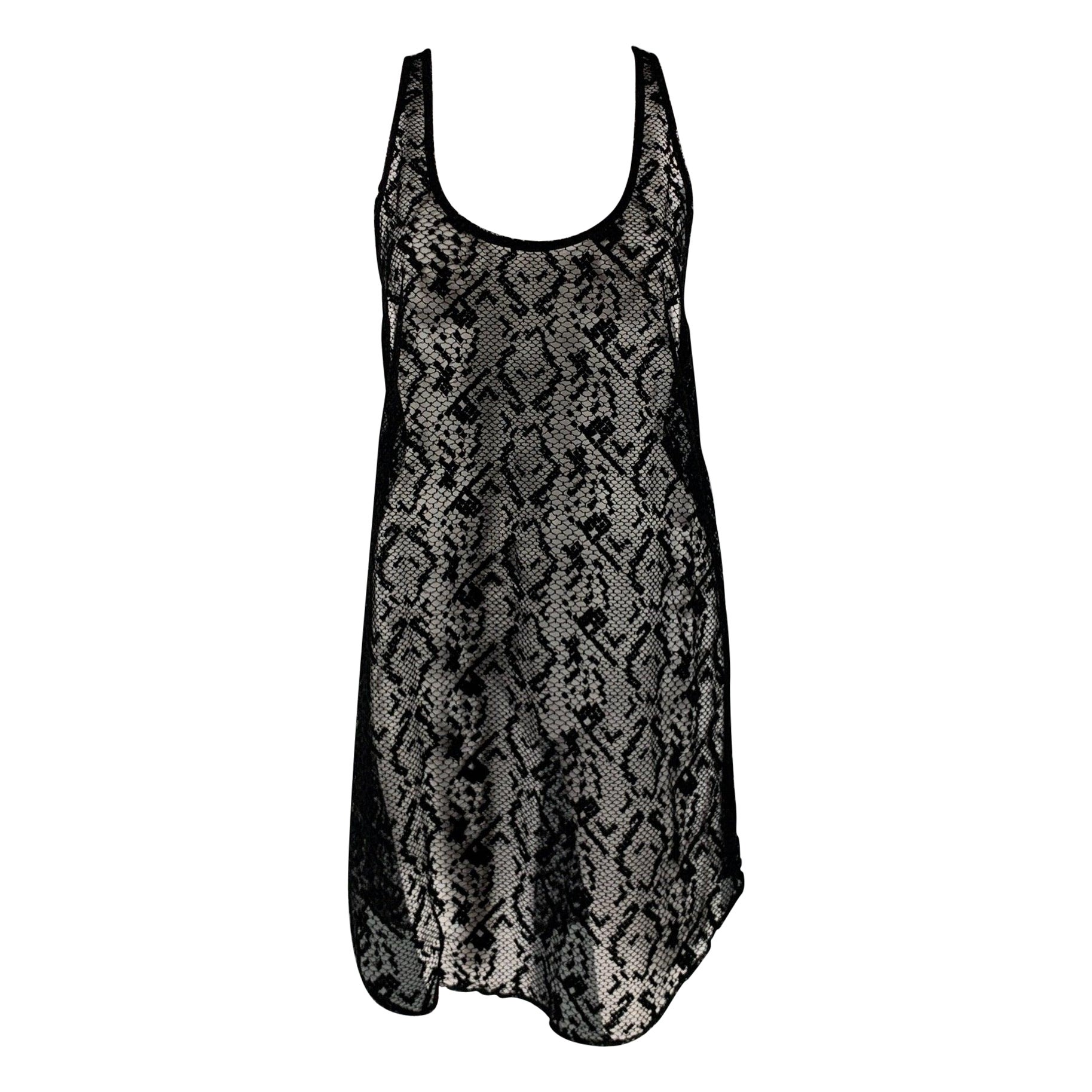 DRIES VAN NOTEN Size 6 Black Lace Tank Dress For Sale