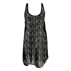 Used DRIES VAN NOTEN Size 6 Black Lace Tank Dress