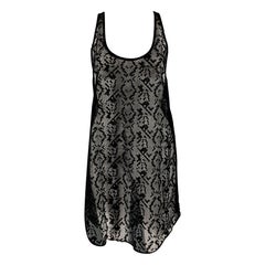 DRIES VAN NOTEN Taille 6 Robe débardeur en dentelle noire