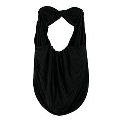 SAINT LAURENT Größe 2 Schwarzes gerafftes Jersey-Bralette-Kleid mit Rüschen Top