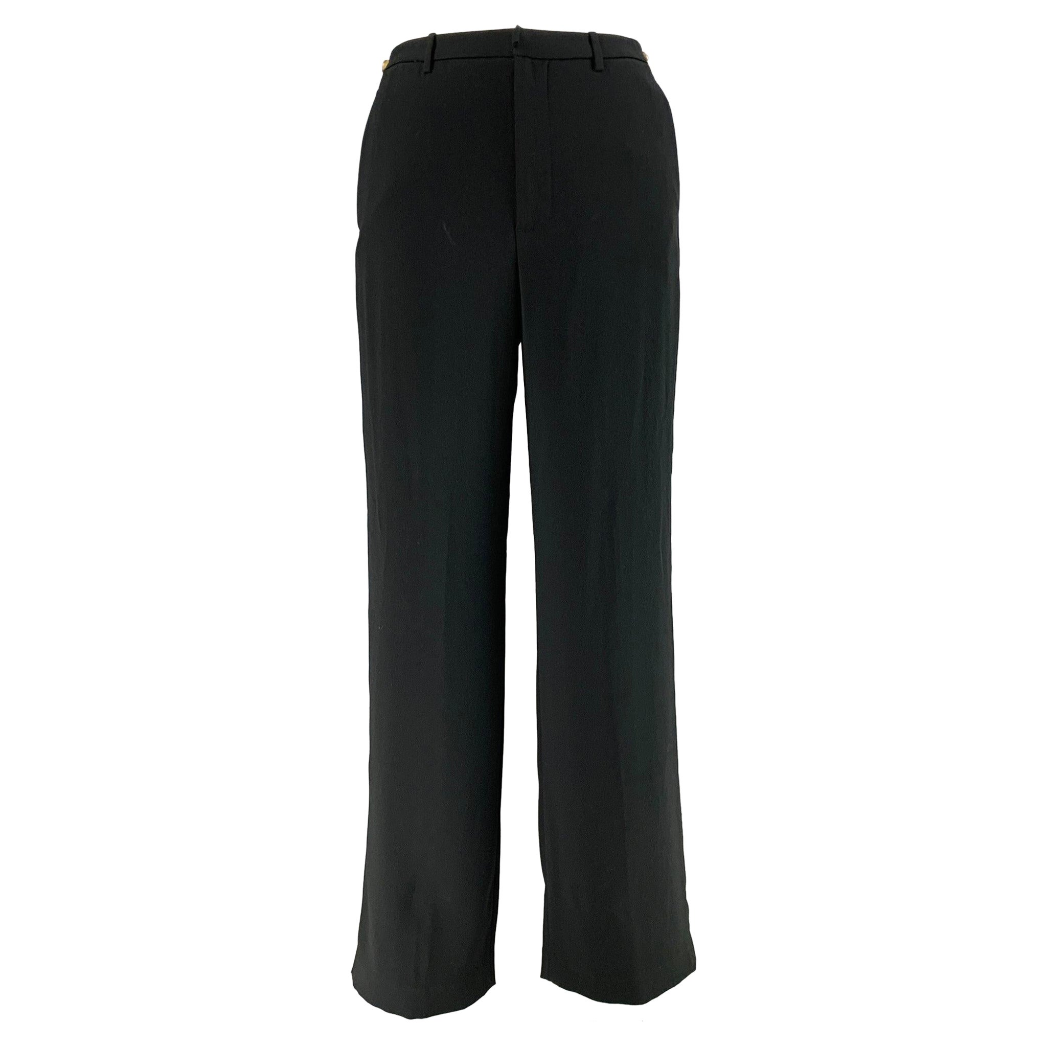 VINCE Size 12 Black Triacetate Blend Zip Fly Dress Pants For Sale