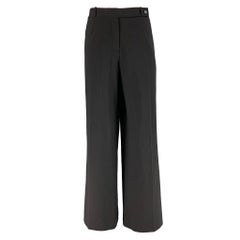 CELINE Size L Black Wool Blend Zip Dress Pants