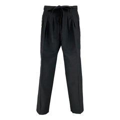 VISVIM Größe L -Hakama Hose- Schwarzes plissiertes Kleid aus Wolle und Leinen-Hose