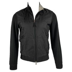 HUGO BOSS Größe S Schwarz Mixed Fabrics Baumwolle Nylon Zip Up Jacke mit Reißverschluss
