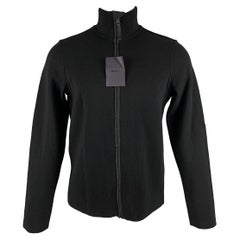 Used PRADA Size 40 Black Mixed Fabrics Wool Zip Up Jacket