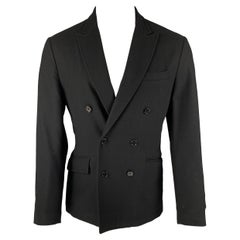 JOHN VARVATOS Size 38 Black Virgin Wool Blend Jacket