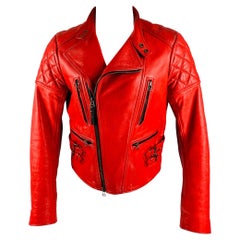 BELSTAFF Veste motard en cuir rouge taille M