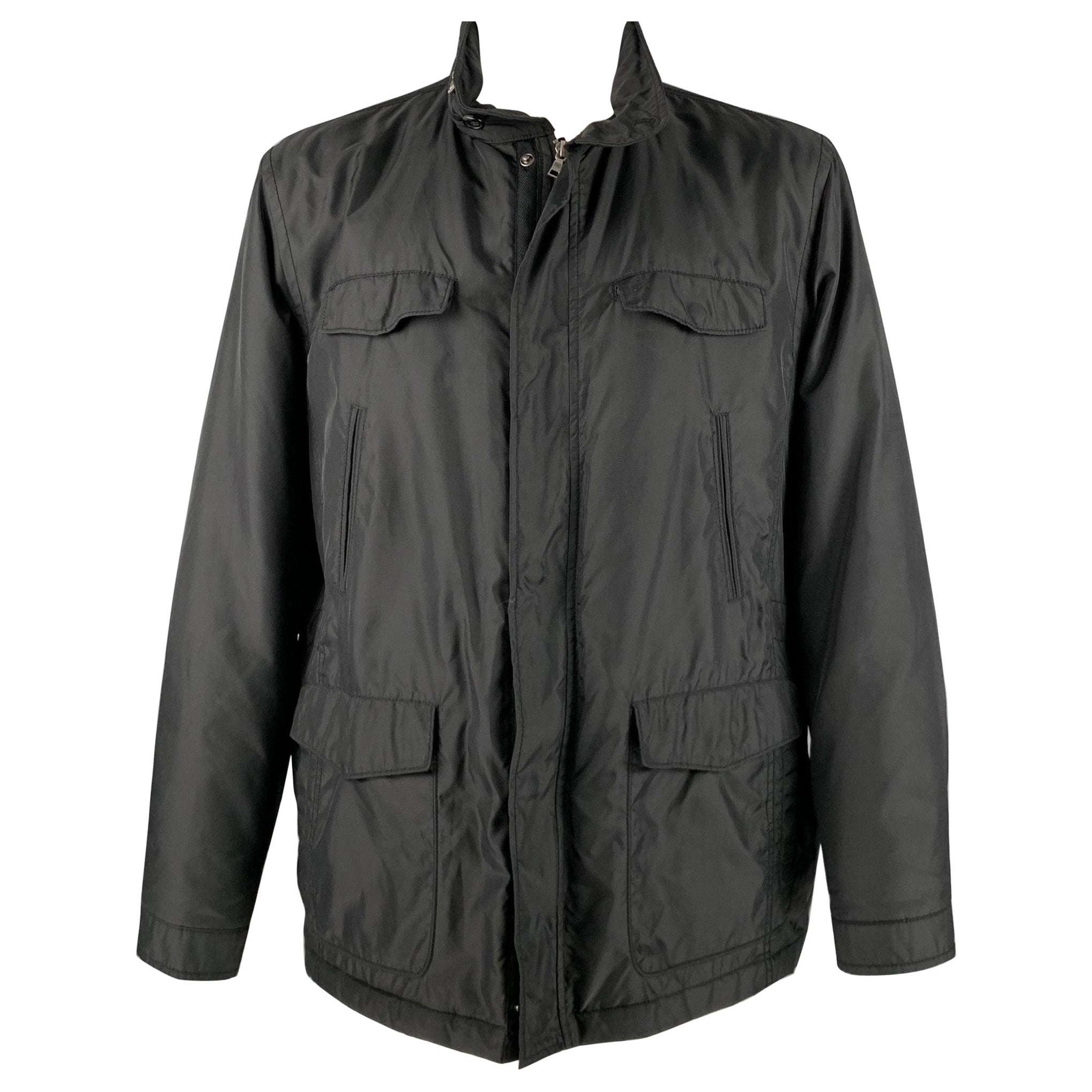 CALVIN KLEIN Size XXL Black Polyester Multi-Pockets Jacket For Sale