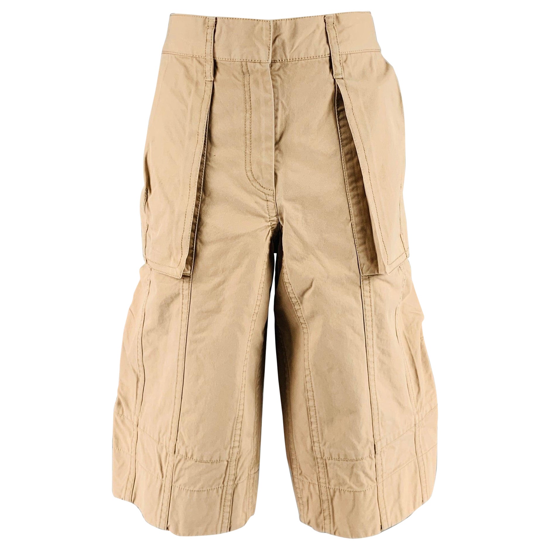 MARC JACOBS Size 10 Khaki Cotton Oversized Shorts For Sale