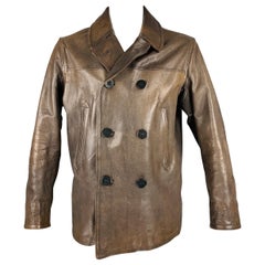 RRL by RALPH LAUREN Talla XL Peacoat de piel marrón