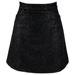 ZADIG & VOLTAIRE Size 0 Black Silver Wool Blend Mini Skirt