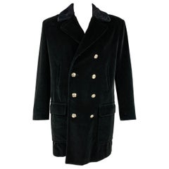 Versace Jeans Couture Taille L Manteau en velours de coton noir