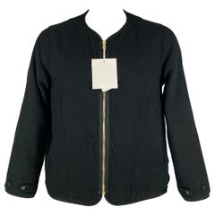 VISVIM -Wawona Daunenjacke - Größe L Schwarz Beige Tweed Wolle Leinen Zip Up Mantel