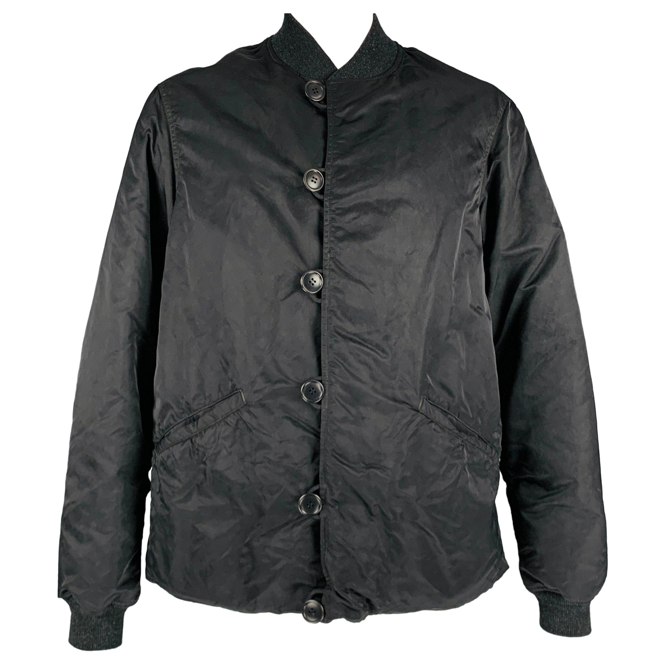 VISVIM Size L -Corps Down Jacket- Black Nylon Buttoned Coat For Sale