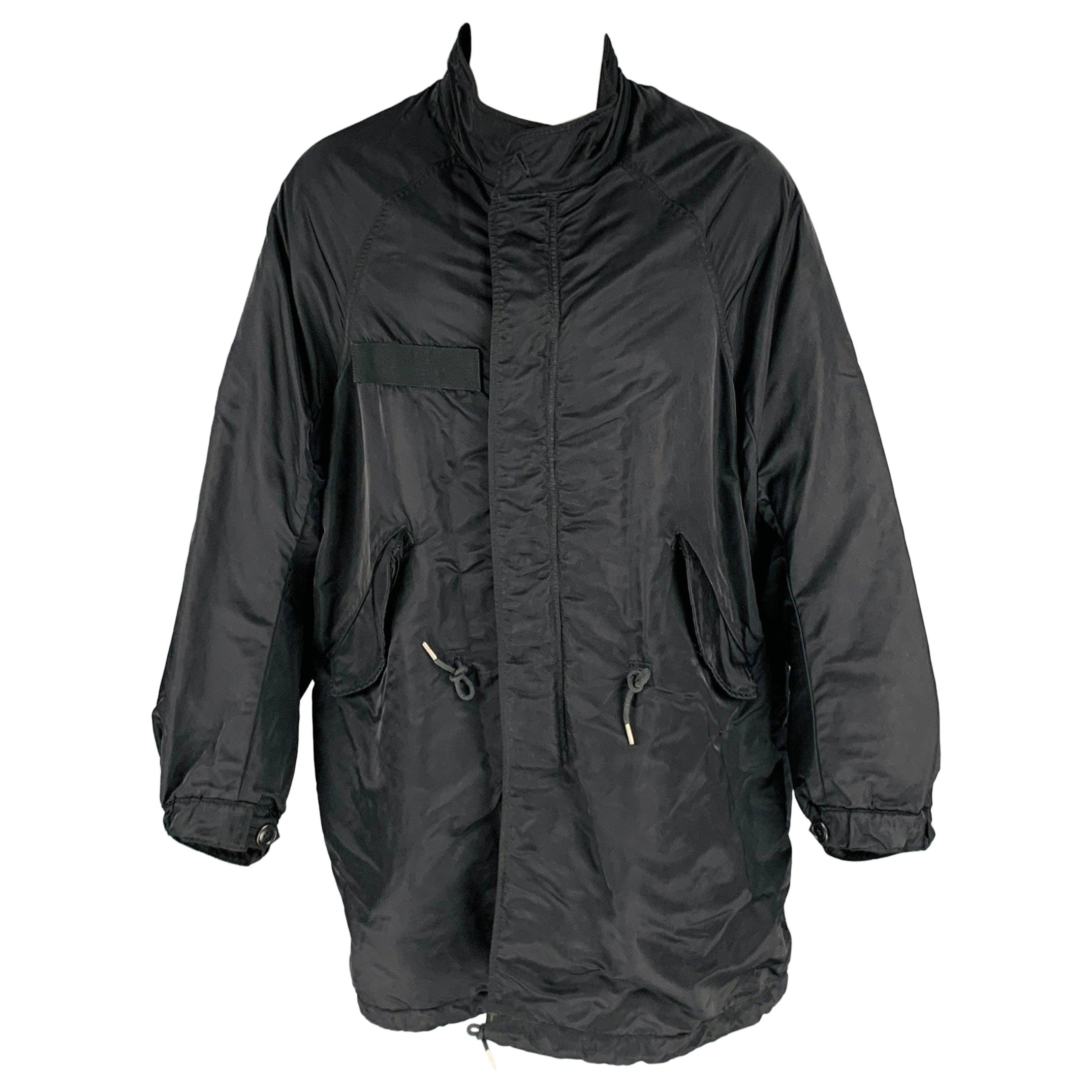 VISVIM -Six Five Fishtail Parka-Mantel aus schwarzem Nylon mit Fischschwanzmuster- Größe S im Angebot