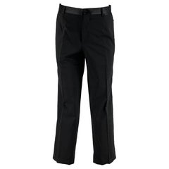 D&G by DOLCE & GABBANA Size 32 Black Solid Wool Blend Tuxedo Dress Pants