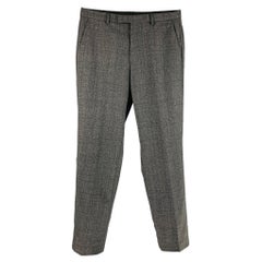 CALVIN KLEIN Taille 32 Pantalon habillé en laine polyester Glenplaid noir délavé