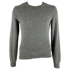 GUCCI Size L Grey Brown Knit Alpaca Blend Crew Neck Sweater
