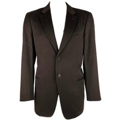 ARMANI COLLEZIONI Size 44 Long Brown Cashmere Single Breasted Sport Coat