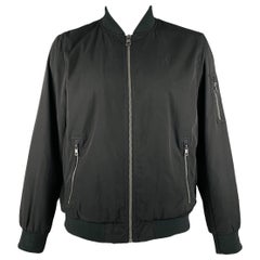 CALVIN KLEIN Size L Black Polyester Zip Up Jacket