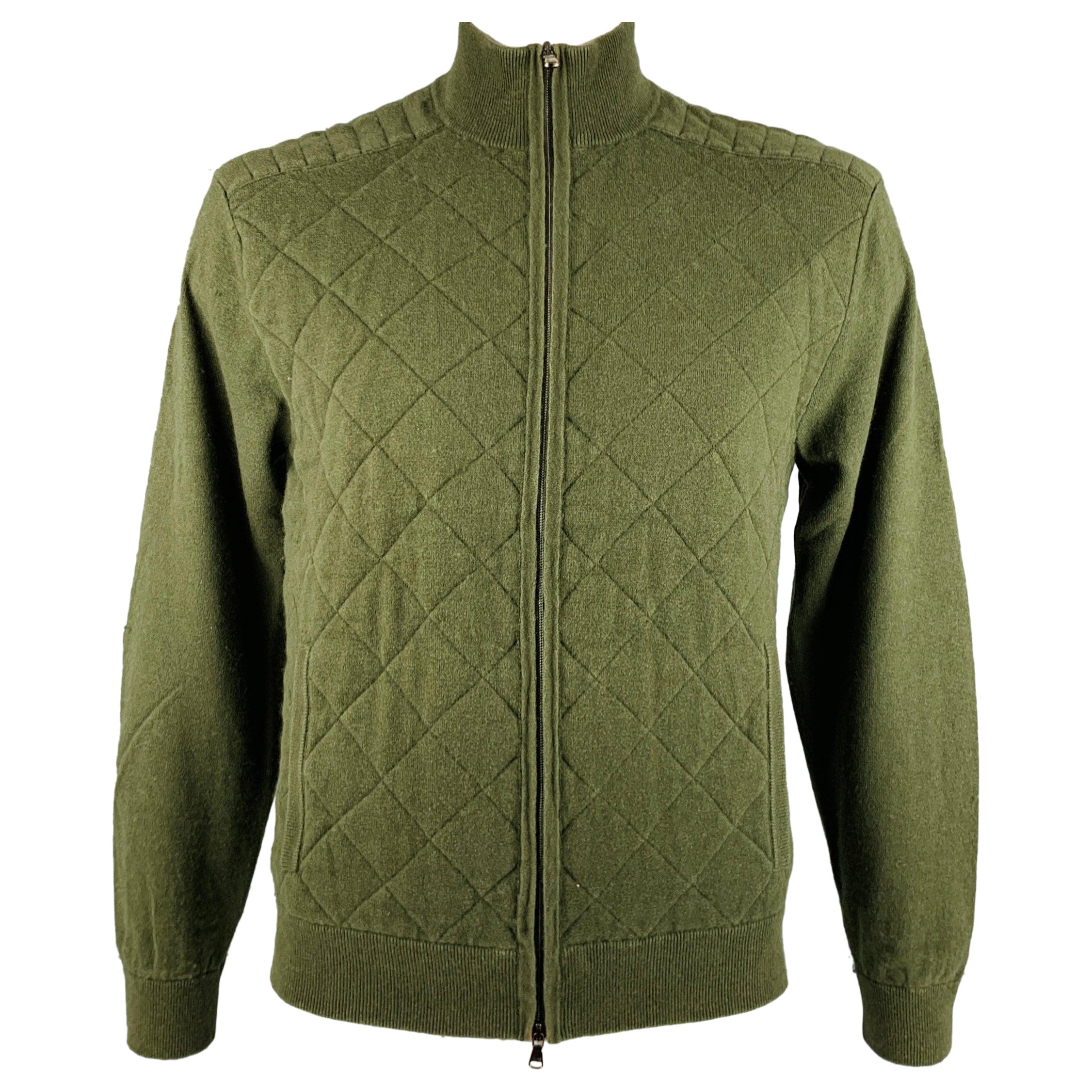 RRL by RALPH LAUREN  Size L Green Quilted Cotton Wool Jacket For Sale