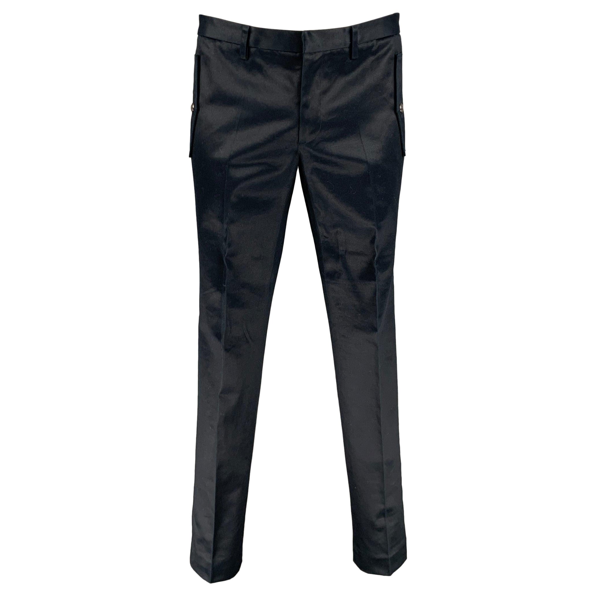 BELSTAFF Size 34 Black Cotton Flap Pockets Dress Pants For Sale