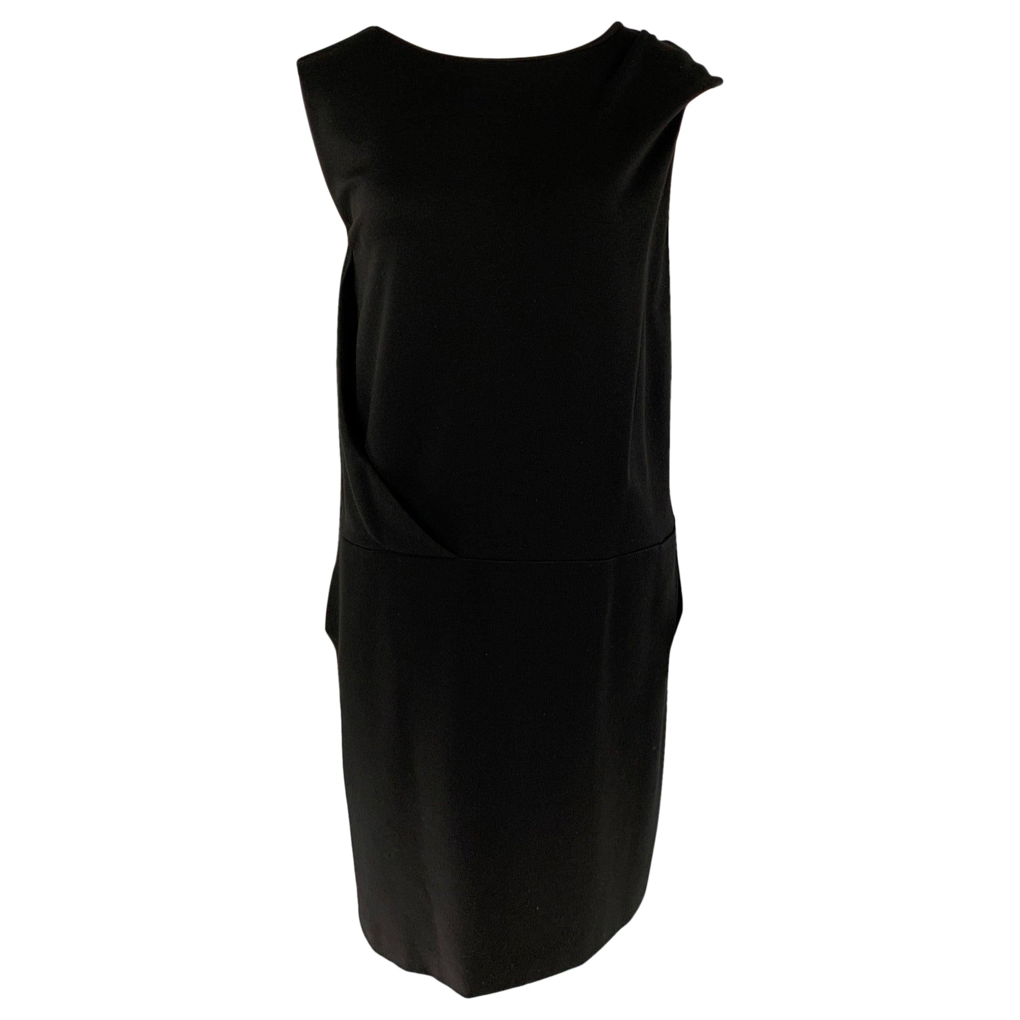 CACHAREL Size 14 Black Nylon Blend Sleeveless Drop Waist Dress For Sale
