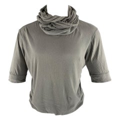 ANN DEMEULEMEESTER Size S Grey Cotton Hooded Sweatshirt