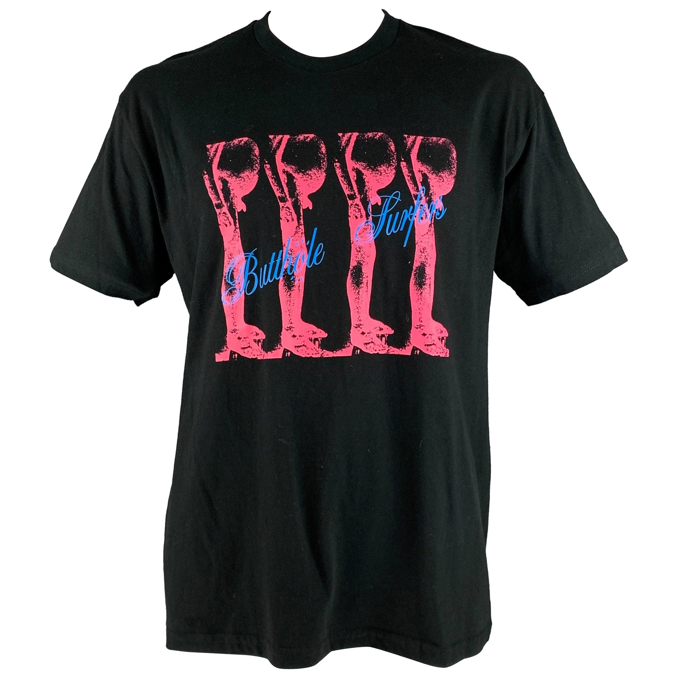 SUPREME SS21 Size L Black Rock Concert Cotton Crew-Neck T-shirt en vente