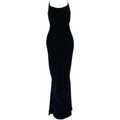 Unique Angelo Mozillo Velvet Evening Gown Fall 1998