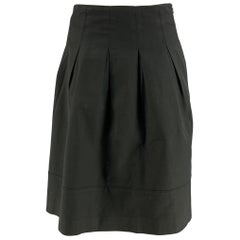 Used BURBERRY LONDON Size 6 Black Pleated Side Zipper Skirt