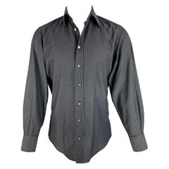 DOLCE & GABBANA Size S Black Nailhead Cotton Button Up Long Sleeve Shirt