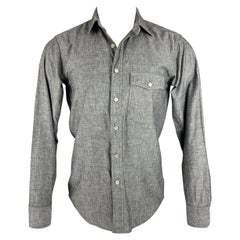 RAG & BONE Size S Grey Cotton Button Up Long Sleeve Shirt