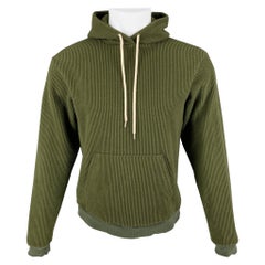 JOHN ELLIOTT Sweat-shirt à capuche en coton et polyester texturé vert, taille S