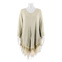 Sacai Taglia L Grigio Cotone Cashmere Heather Pullover Maniche 3/4