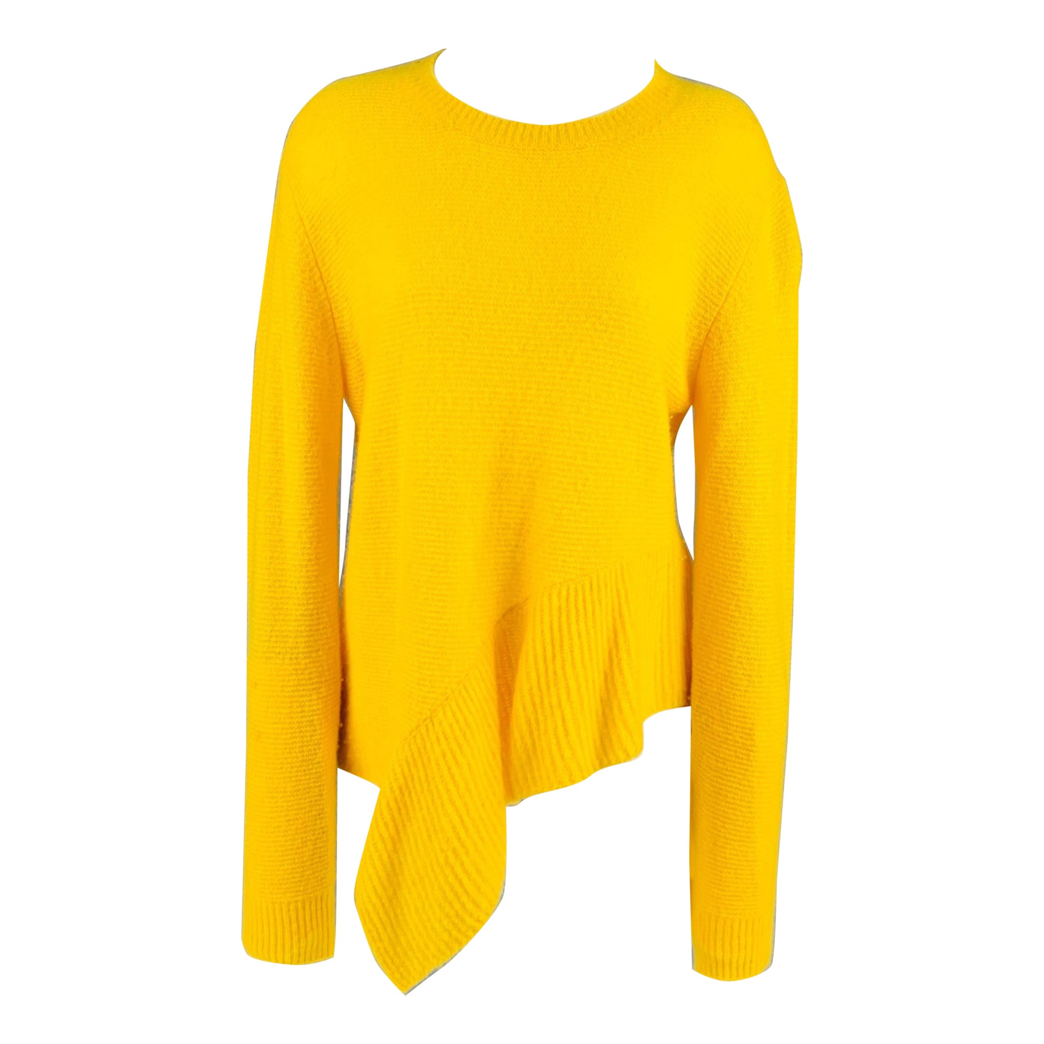STELLA McCARTNEY Size 6 Yellow Cashmere Silk Asymmetrical Pullover For Sale