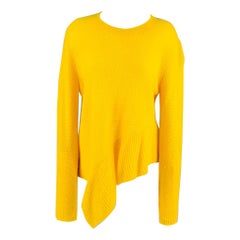 STELLA McCARTNEY Asymmetrischer Pullover aus gelbem Kaschmir und Seide, Größe 6