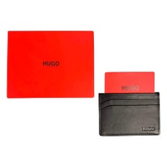 HUGO BOSS Portemonnaie aus schwarzem Leder